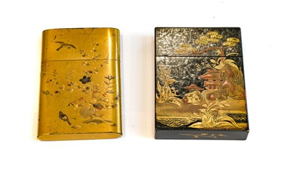 Lot 234 - A Japanese Lacquer Card-Case, oblong, gilt and...