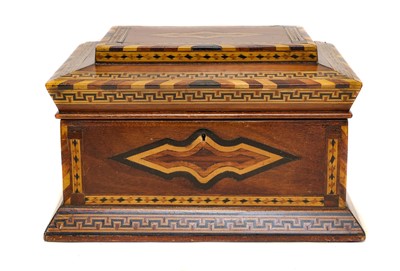 Lot 343 - A Parquetry Inlaid Jewellery-Box, oblong, the...
