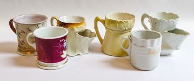 Lot 347 - Six various ceramic shaving and other mugs,...