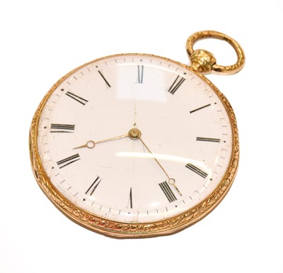 Lot 264 - An open faced cylinder pocket watch, signed J....