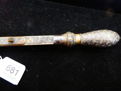 Lot 681 - A Burmese Silver Inlaid Brass Incense Burner,...
