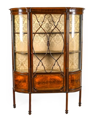 Lot 1291 - An Edwardian Mahogany Glazed Display Cabinet,...