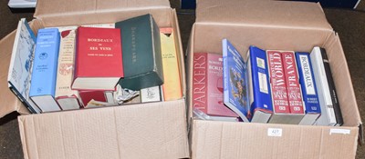 Lot 427 - Two boxes of reference books on Wine and other...