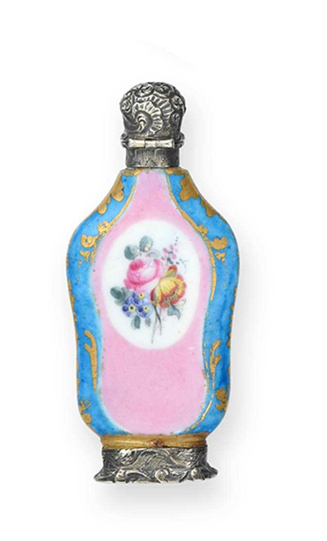 Lot 2063 - A French Silver-Gilt Mounted Porcelain Scent-Bottle
