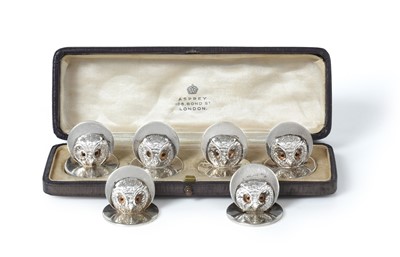 Lot 2093 - A Set of Four George V Silver Place-Card Holders
