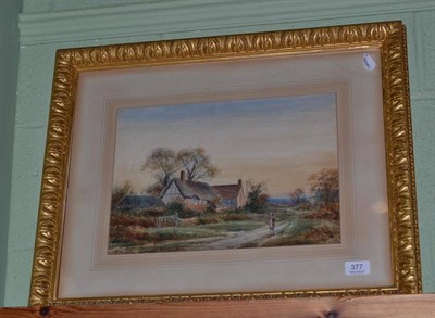 Lot 377 - B W Williams ";Eventide";, watercolour of a country landscape with figure, signed, in a gilt...