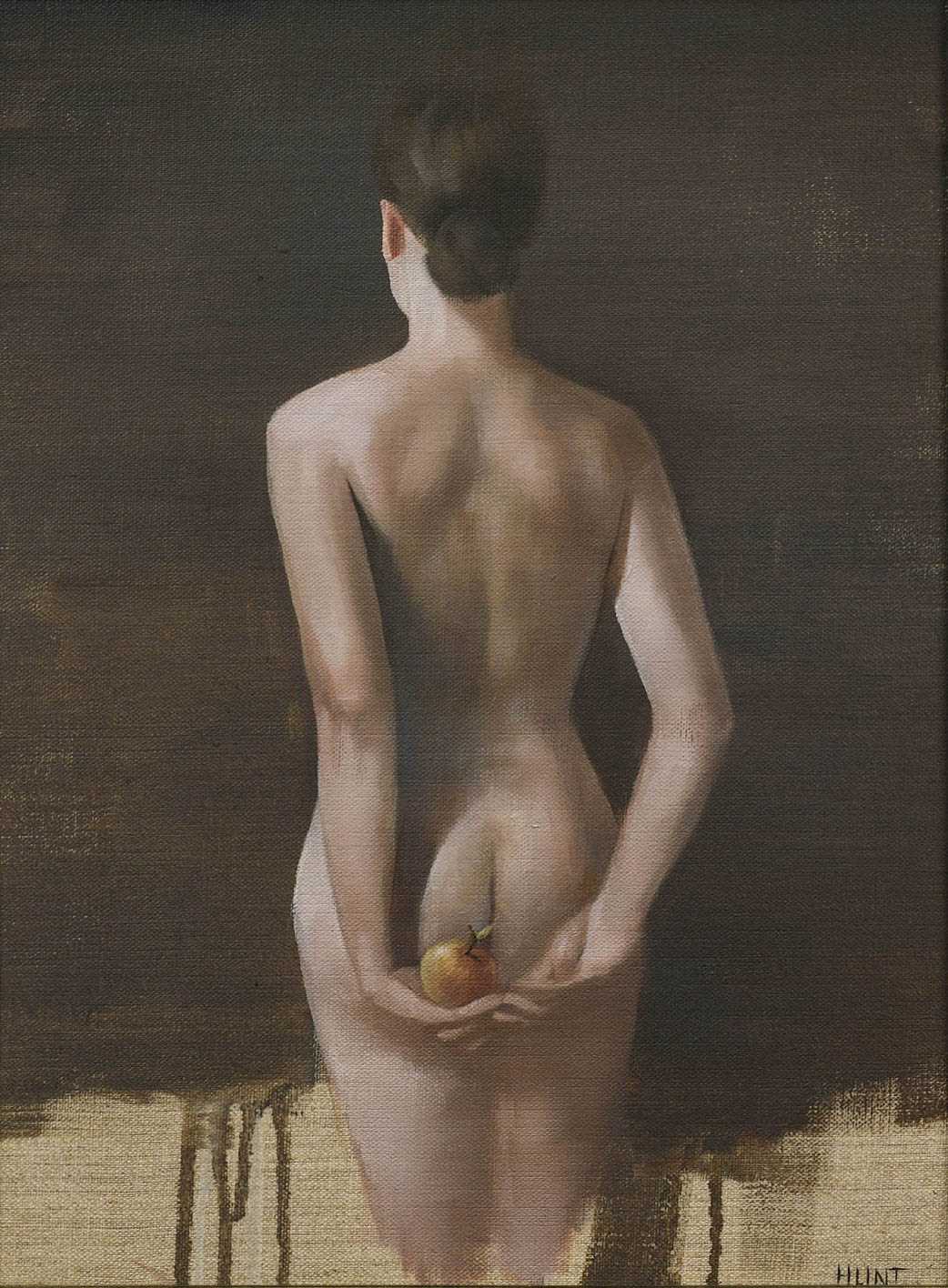 Lot 1105 - Andrew Hunt (Contemporary) Lady with apple...