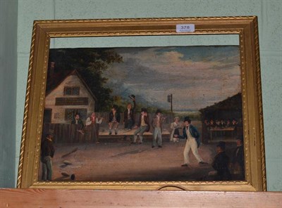 Lot 378 - A 19th century oil on canvas, tavern scene 'E.Bolam Dealer in Foreign Wines, Liquors, Beer &...