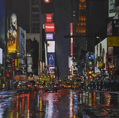 Lot 1038 - Stephen Collett (20th century) "Times Square"...