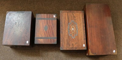Lot 470 - A Georgian mahogany writing slope, two other...