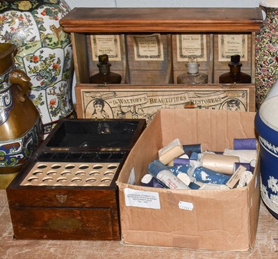 Lot 463 - A pine cased, Apothecary box & bottles,...
