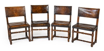 Lot 1356 - A Matched Set of Four 17th Century Walnut Back...