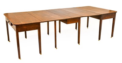 Lot 1283 - A Late George III Oak D End Dining Table,...