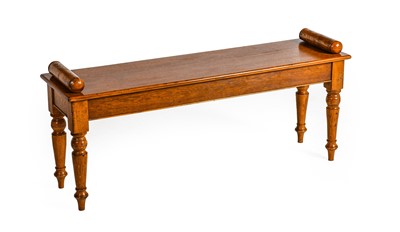 Lot 1296 - A Victorian-Style Oak Window Seat or Hall...