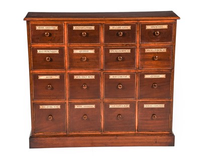 Lot 1303 - A Stained Mahogany and Pine-Lined Sixteen...