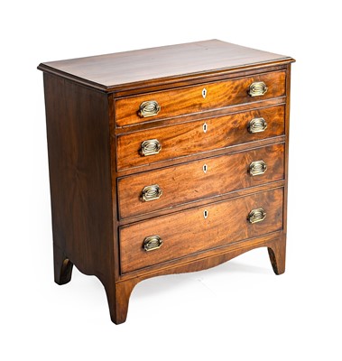 Lot 1263 - A George III Mahogany Straight Front Chest,...