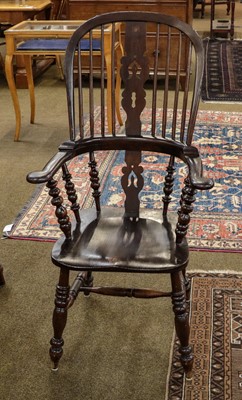 Lot 1314 - A 19th Century double spindle armchair, with...