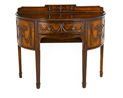 Lot 1295 - An Edwardian Adam-Style D Shape Sideboard,...