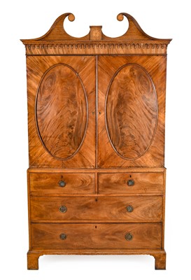 Lot 1272 - A George III Mahogany Linen Press, late 18th...