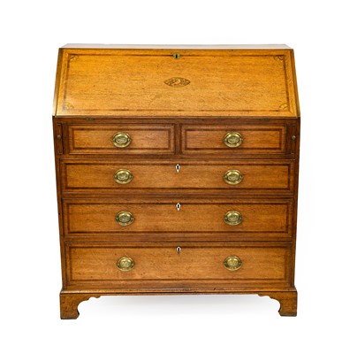 Lot 1354 - A George III Oak and Mahogany Crossbanded...