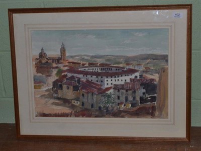 Lot 402 - James Miller RSA (1893-1986) Scottish, ";The Old Bull Ring, Tarazona";, signed, pencil and...