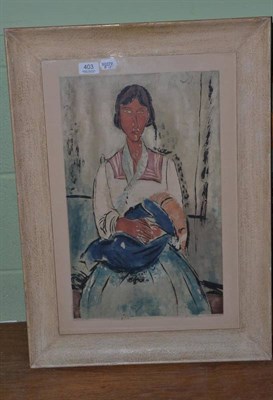 Lot 403 - Framed print after Modigliani, vintage Limited Edition from 1920's