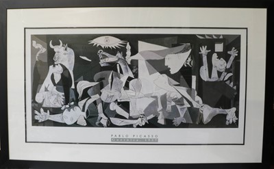 Lot 1196 - After Pablo Picasso, Guernica, colour print;...