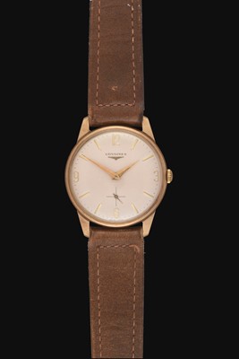 Lot 2238 - Longines: A 9 Carat Gold Wristwatch