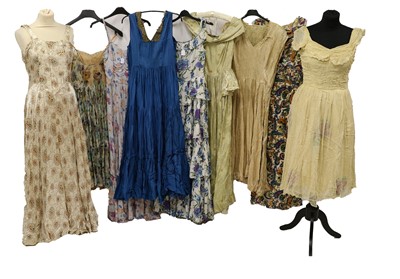 Lot 2057 - Circa 1930/50s Evening Dresses, comprising a...