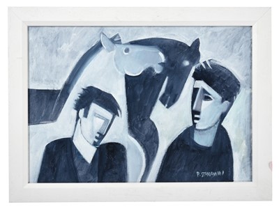 Lot 1125 - Peter Stanaway (b.1943) "2 Men and Horses"...