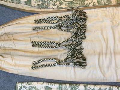 Lot 365 - Curtains: two pairs of interlined curtains...