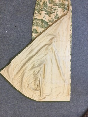 Lot 365 - Curtains: two pairs of interlined curtains...