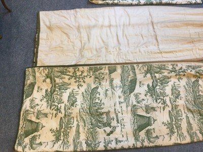 Lot 365 - Curtains: two pairs of interlined curtains...