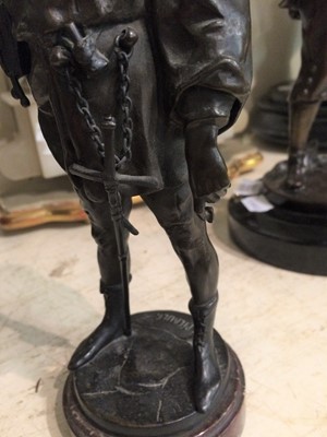 Lot 331 - A bronze figure by Emile Louis Picault, and a...