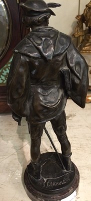 Lot 331 - A bronze figure by Emile Louis Picault, and a...