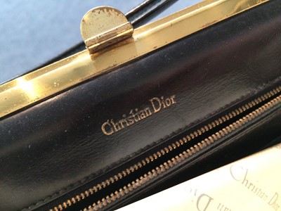 Lot 2257 - Circa 1960s Christian Dior Black Leather...