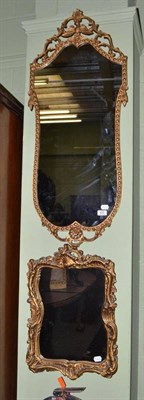 Lot 420 - Two reproduction gilt mirrors