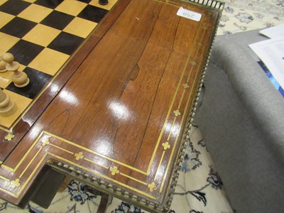 Lot 258 - A Regency Rosewood and Brass-Inlaid Games/Work...