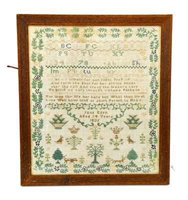 Lot 2170 - A Decorative Sampler Worked by Jane Eden Age...