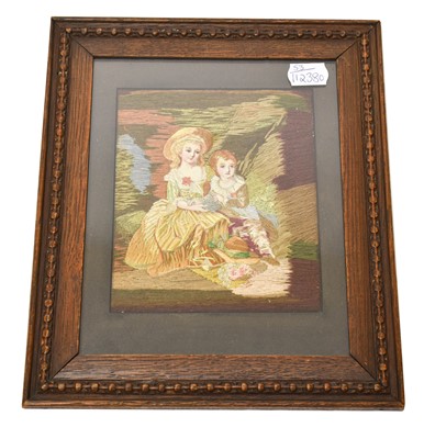 Lot 1016 - A 19th century gilt framed silk work picture...