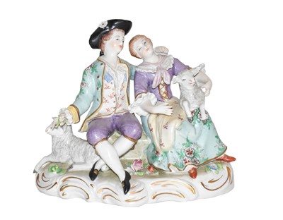 Lot 221 - A 20th century Sitzendorf figure of a courting...