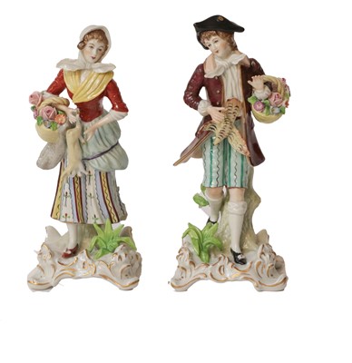 Lot 224 - A pair of 20th century Sitzendorf figures...