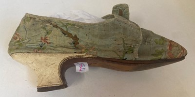 Lot 2019 - Pair of Late 18th Century Silk Shoes in pale...