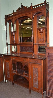 Lot 428 - Late Victorian walnut mirror back sideboard