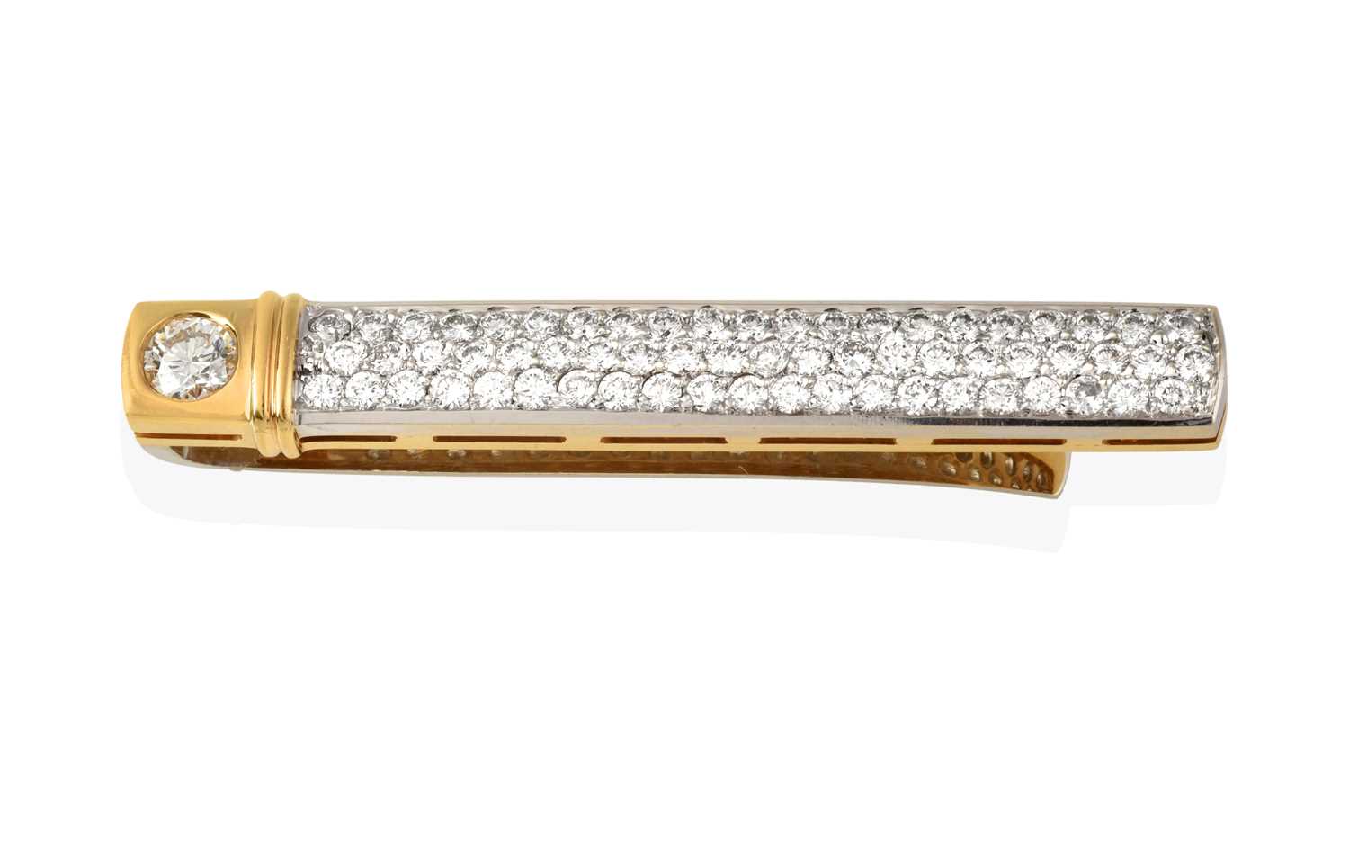 Lot 2373 - A Diamond Tie Clip