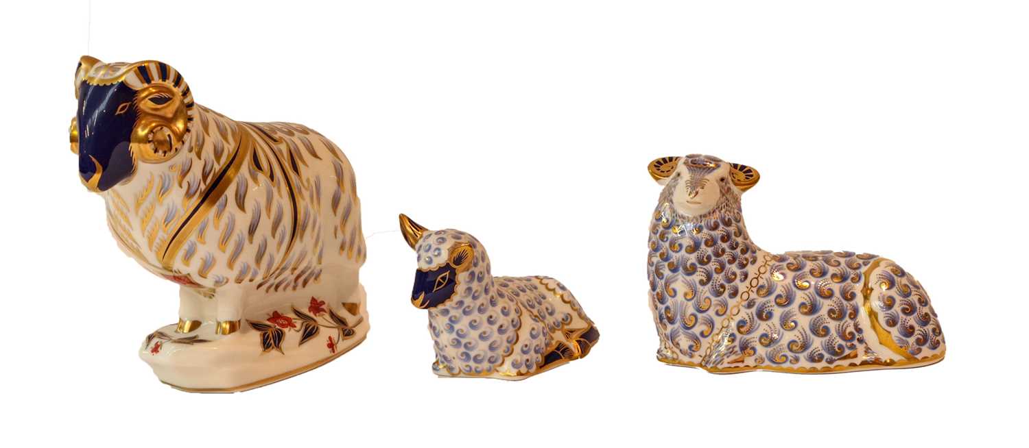 Lot 230 - Royal Crown Derby porcelain paperweights,...