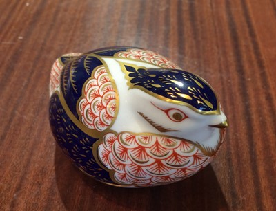 Lot 160 - Royal Crown Derby porcelain paperweights of...