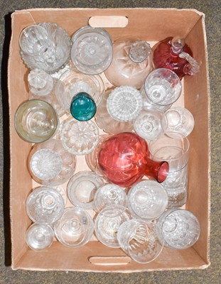Lot 425 - A box of assorted glassware including period...