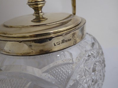 Lot 2137 - A George V Silver-Mounted Cut-Glass Biscuit-Barrel