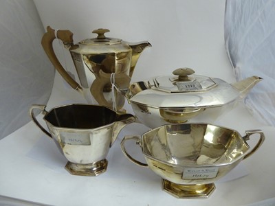 Lot 2158 - A Four-Piece George VI Silver Tea-Service